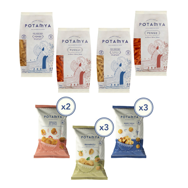 Zeytinyağlı Baklagil Cipsi & Glütensiz Baklagil Makarna Seti -1