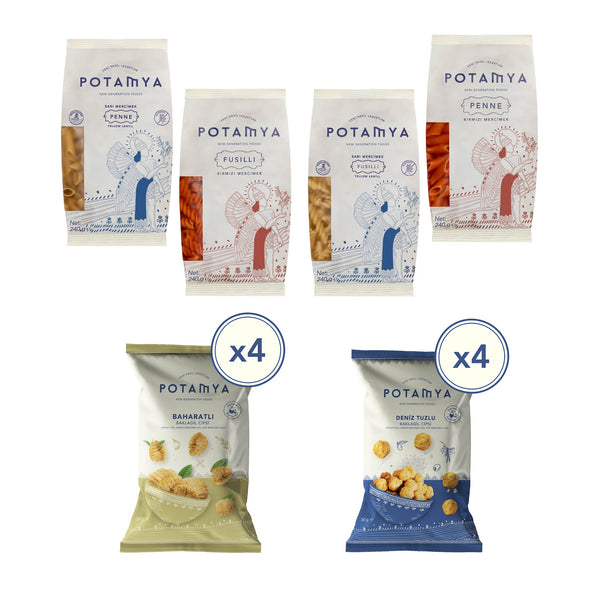 Zeytinyağlı Baklagil Cipsi & Glütensiz Baklagil Makarna Seti -2