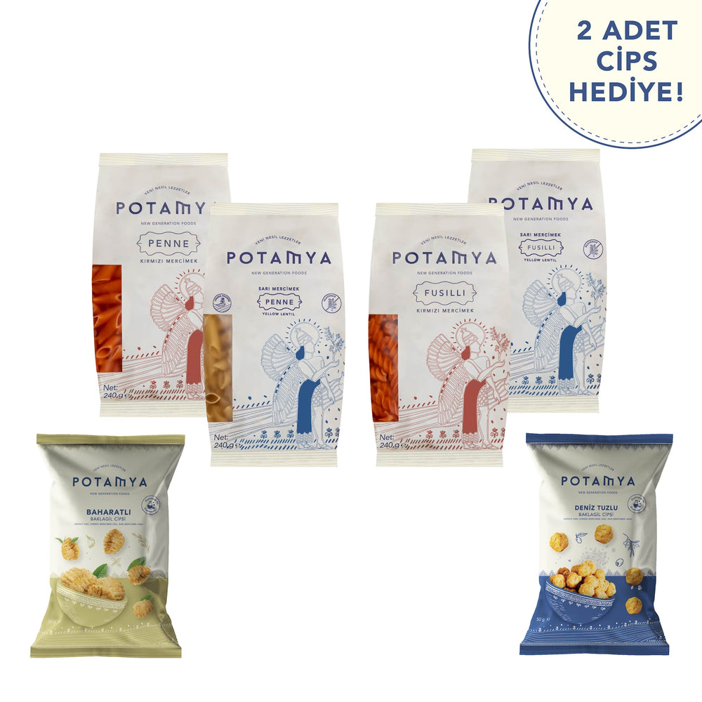 Glütensiz Baklagil Makarna Seti -cips hediyeli