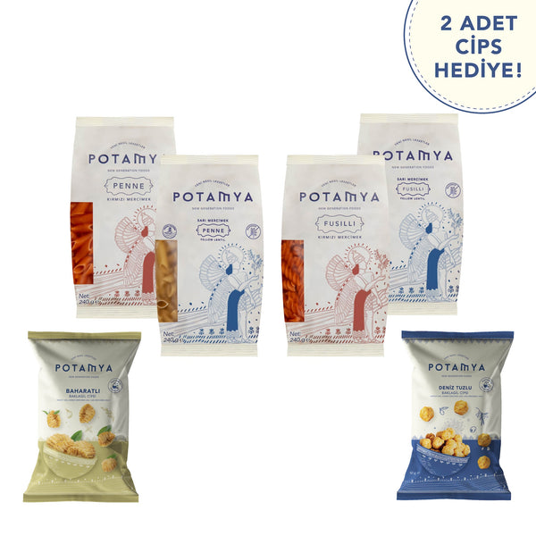 Glütensiz Baklagil Makarna Seti -cips hediyeli