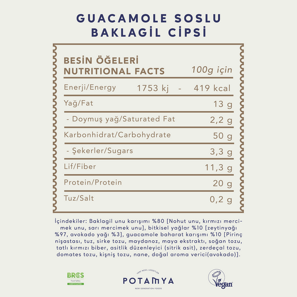 Guacamole Soslu Baklagil Cipsi