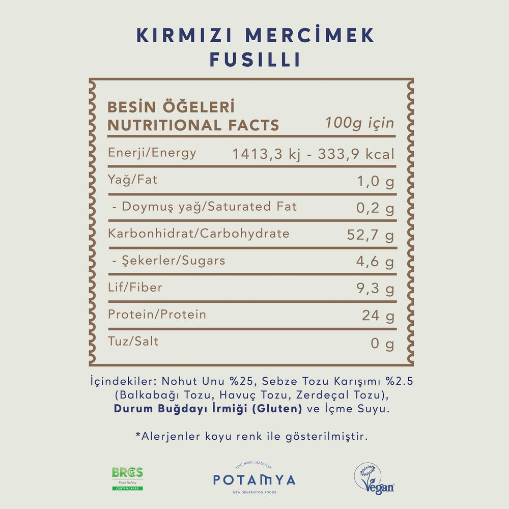 Kırmızı Mercimek Fusilli