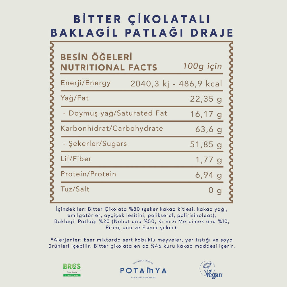 Bitter Çikolatalı Baklagil Patlağı