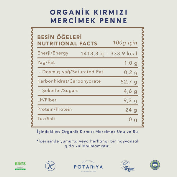 Bio Rote Linsen Penne