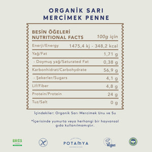 Bio Gelbe Linsen Penne