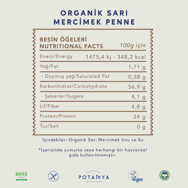 Bio Gelbe Linsen Penne