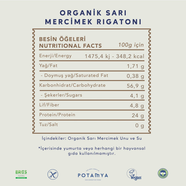 Organic Yellow Lentil Fusilli