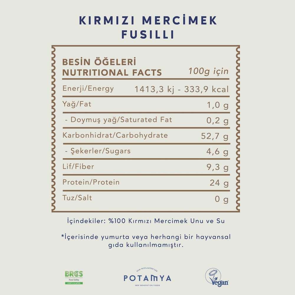 Kırmızı Mercimek Fusilli