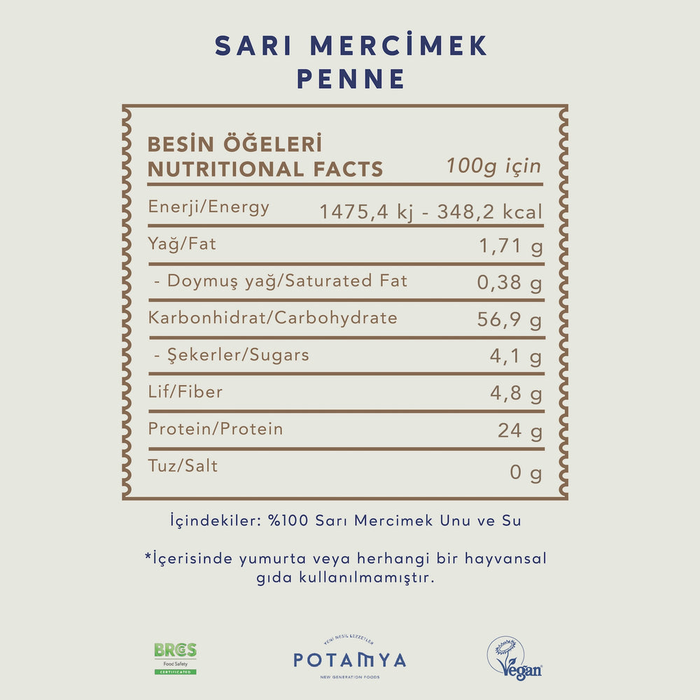 Sarı Mercimek Penne