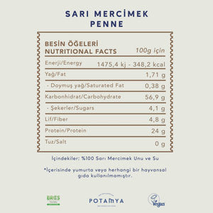 Sarı Mercimek Penne